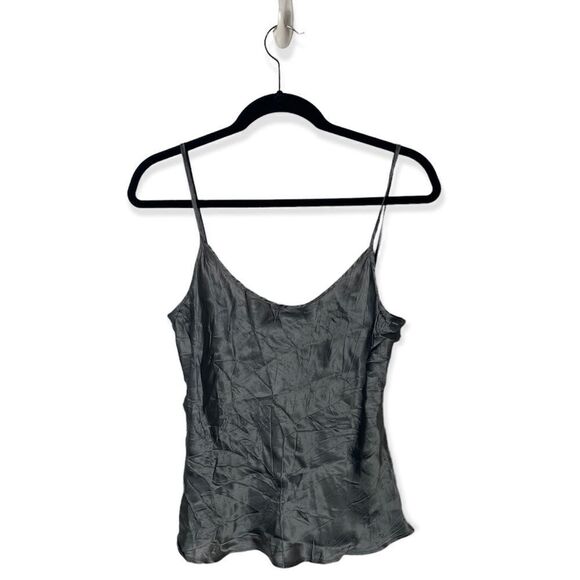 Les Copains Grey Tank Top Sz 46 L Made in Italy Minimalist Cami - Picture 2 of 4